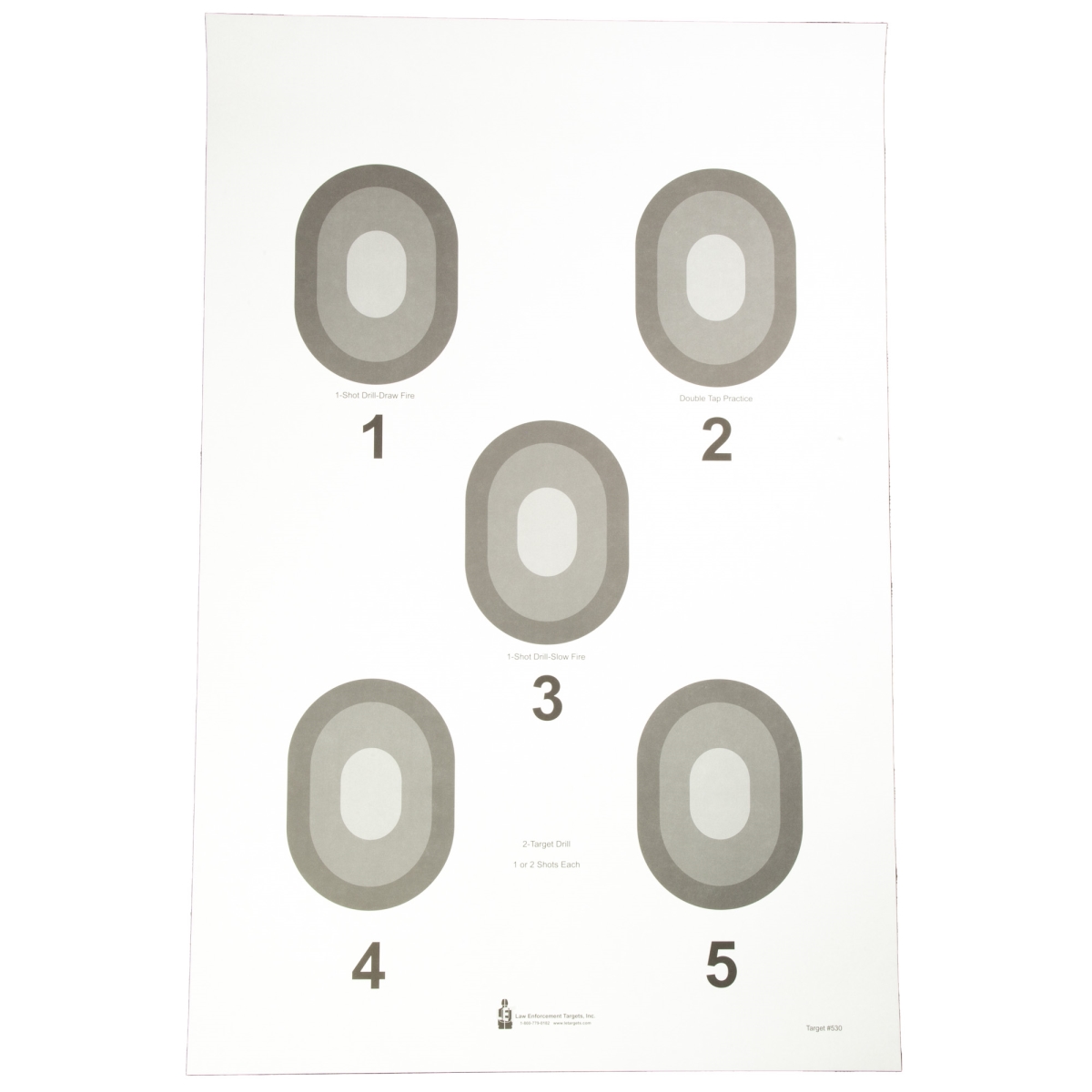 No.530-100 5 Bulls-Eye Target - Cream & Black - 100 Per Box