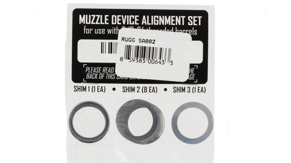 SA002 Shim Kit with Aligning Muzzle Devices for 0.62 x 24 mm Threading