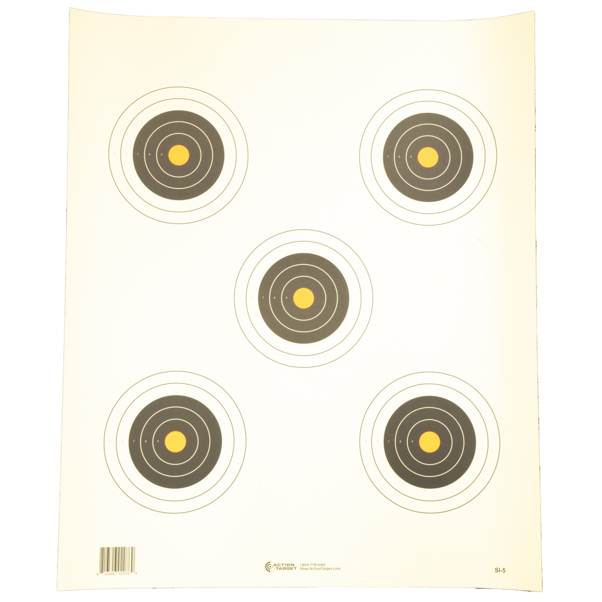SI-5-100 5 Bulls-Eye Target with Orange Centers - Orange & Black - 100 Per Box