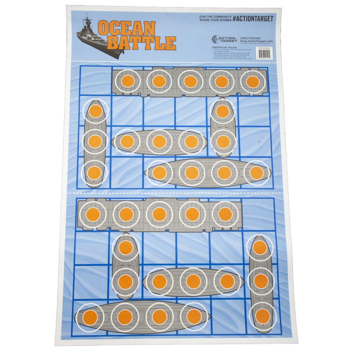 GS-OCEAN-100 Ocean Battle Target - Multi Color - 100 Per Box