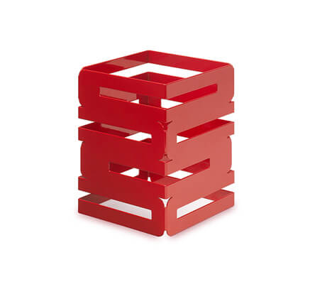 Picture of Rosseto SM185 8 in. Skycap Red Gloss Steel Square Multi Level Riser