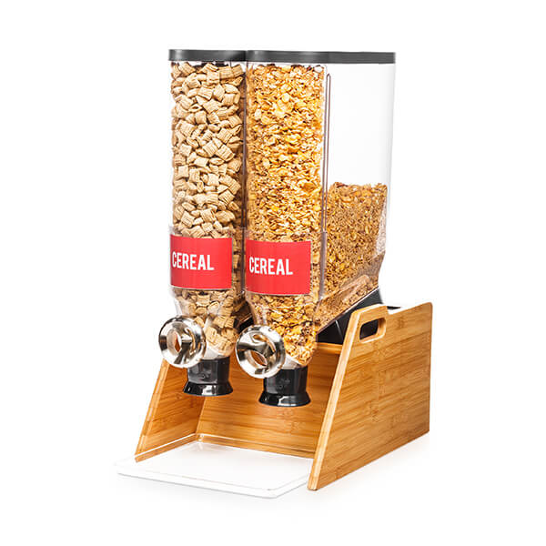 Rosseto DS103 Pro Bulk Tabletop Dispenser System Double with Bamboo Stand & Catch Tray -  Rossetto