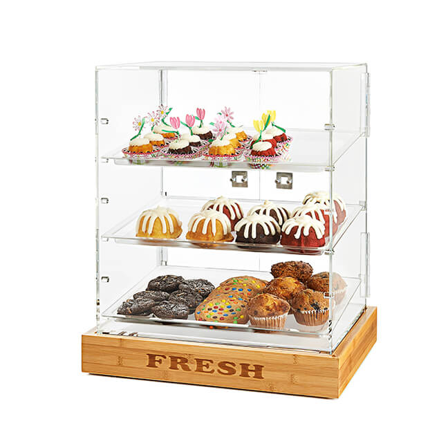 Picture of Rosseto BD125 Bakery Cabinet 2 Door Acrylic with Bamboo Base