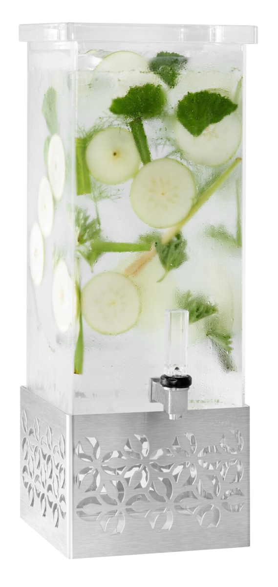 Picture of Rosseto LD160 Iris Rectangle Stainless Steel & Acrylic Beverage Dispenser, 1 gal