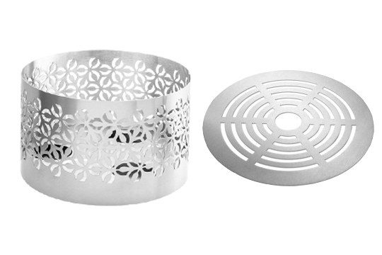 Picture of Rosseto SM272 Iris Round Stainless Steel Warmer with Grill - 2 Piece