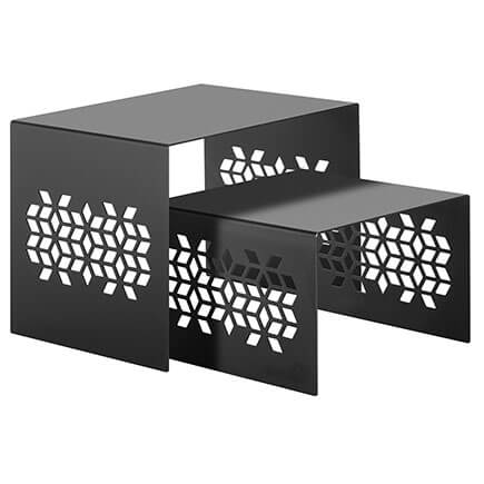 Picture of Rosseto SK054 Mosaic Nesting 2 Square Black Matte Risers, 6.1 x 7.7 x 6.1 in. - Set of 2