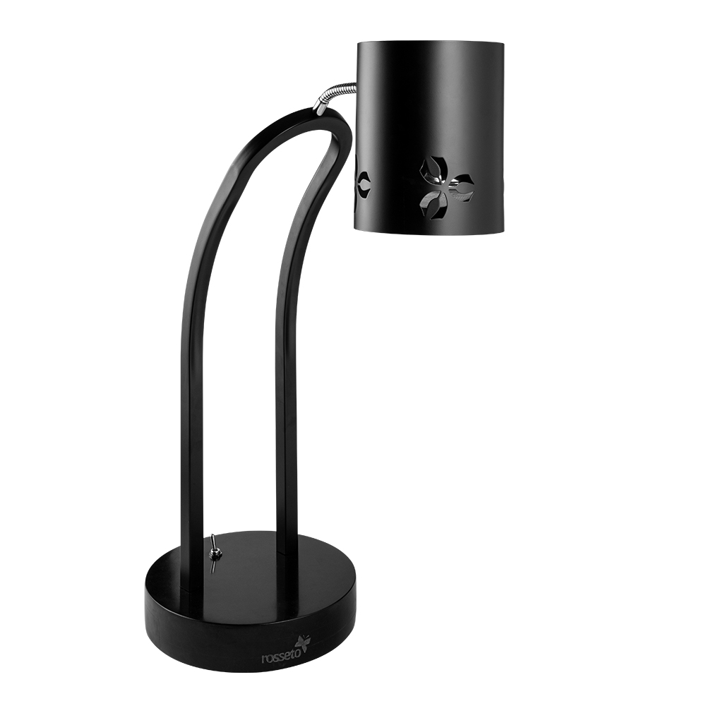 Picture of Rosseto HL018 HL018 - Iris Single Black Matte Heat Lamp with Black Metal Base
