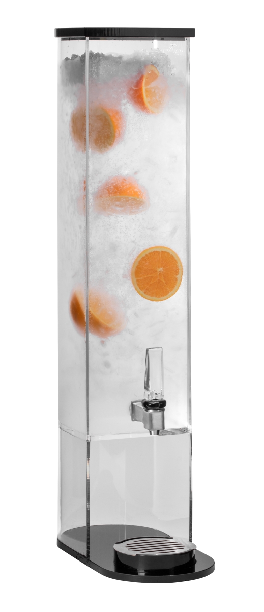 Picture of Rosseto LD211 3 gal Allure Clear & Black Beverage Dispenser with Drip Tray