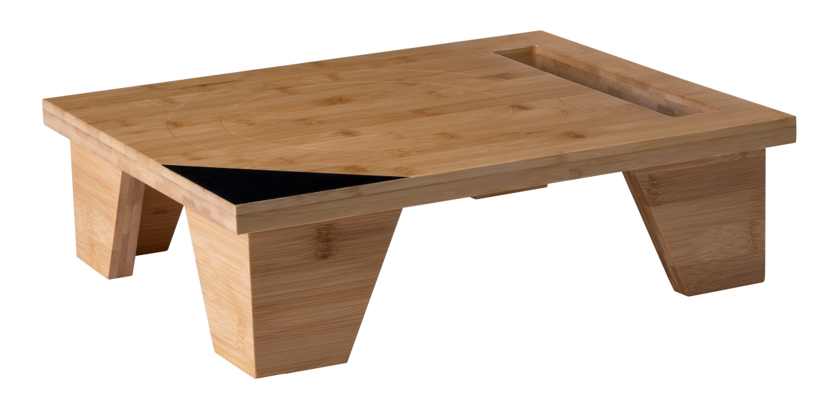 Rosseto CWBS Bamboo Pot Stand With Lid Holder, Gold