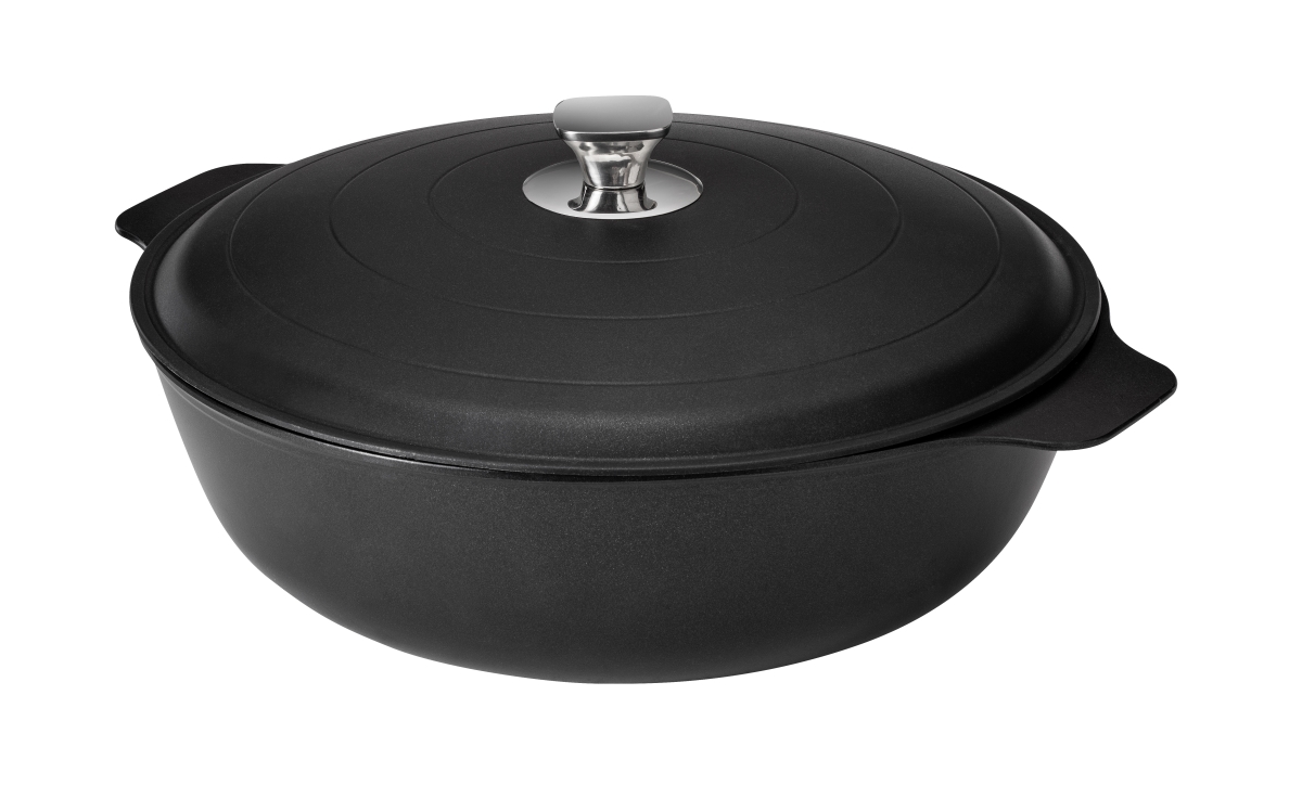 Picture of Rosseto CW0475BK Cook Lite Cast Aluminum Coated Induction Base Casserole with Lid&#44; Black