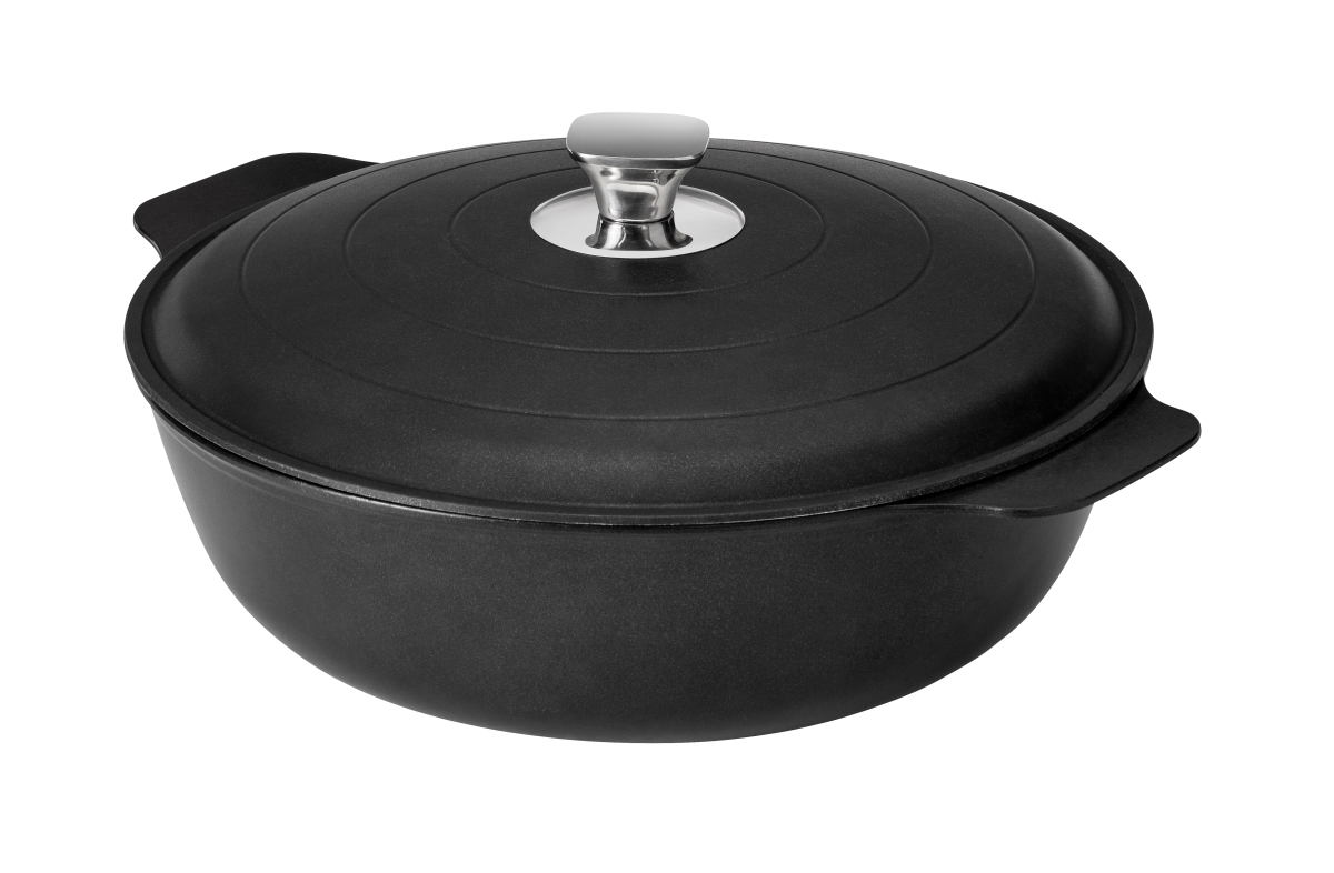 Picture of Rosseto CW095BK 9.5 qt. Cook lite Cast Aluminum Coated Induction Base Casserole with Lid&#44; Black