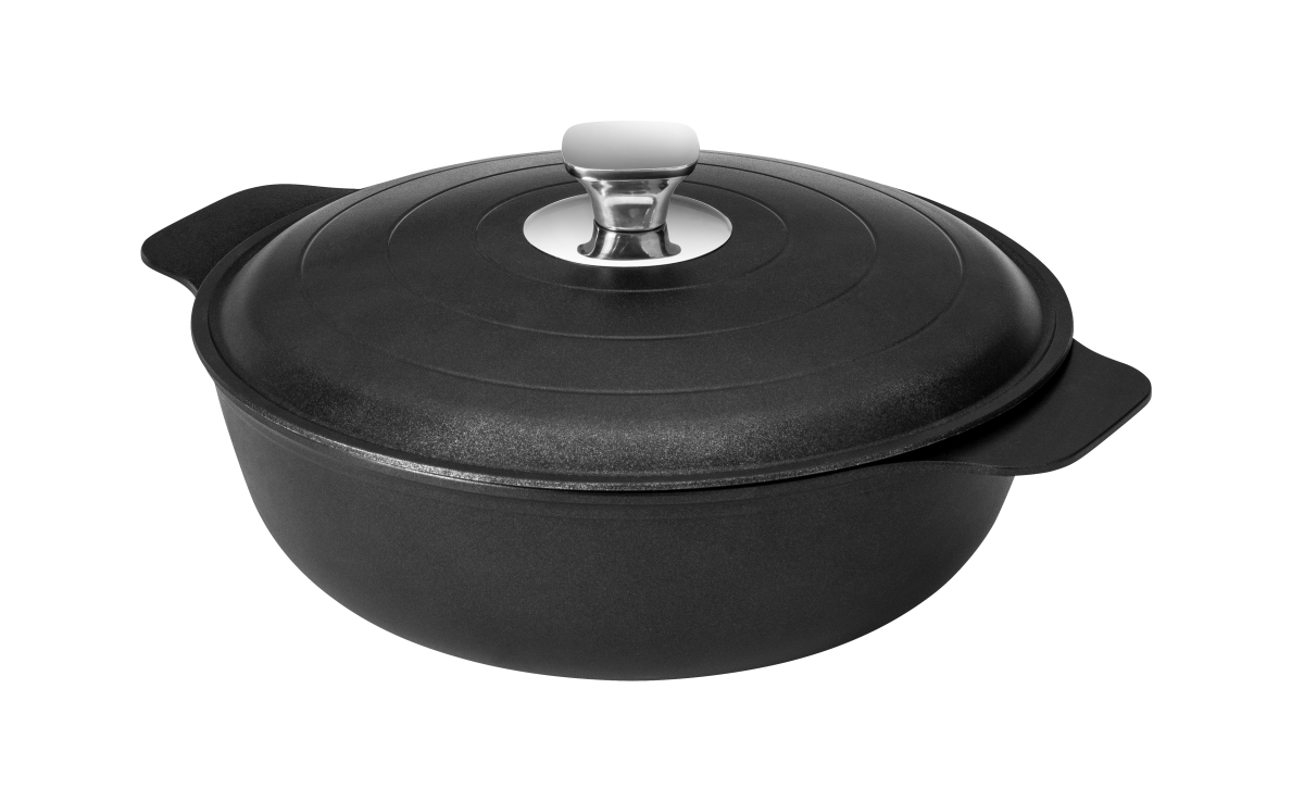 Picture of Rosseto CW002BK 2 qt. Cook lite Cast Aluminum Coated Induction Base Casserole with Lid&#44; Black