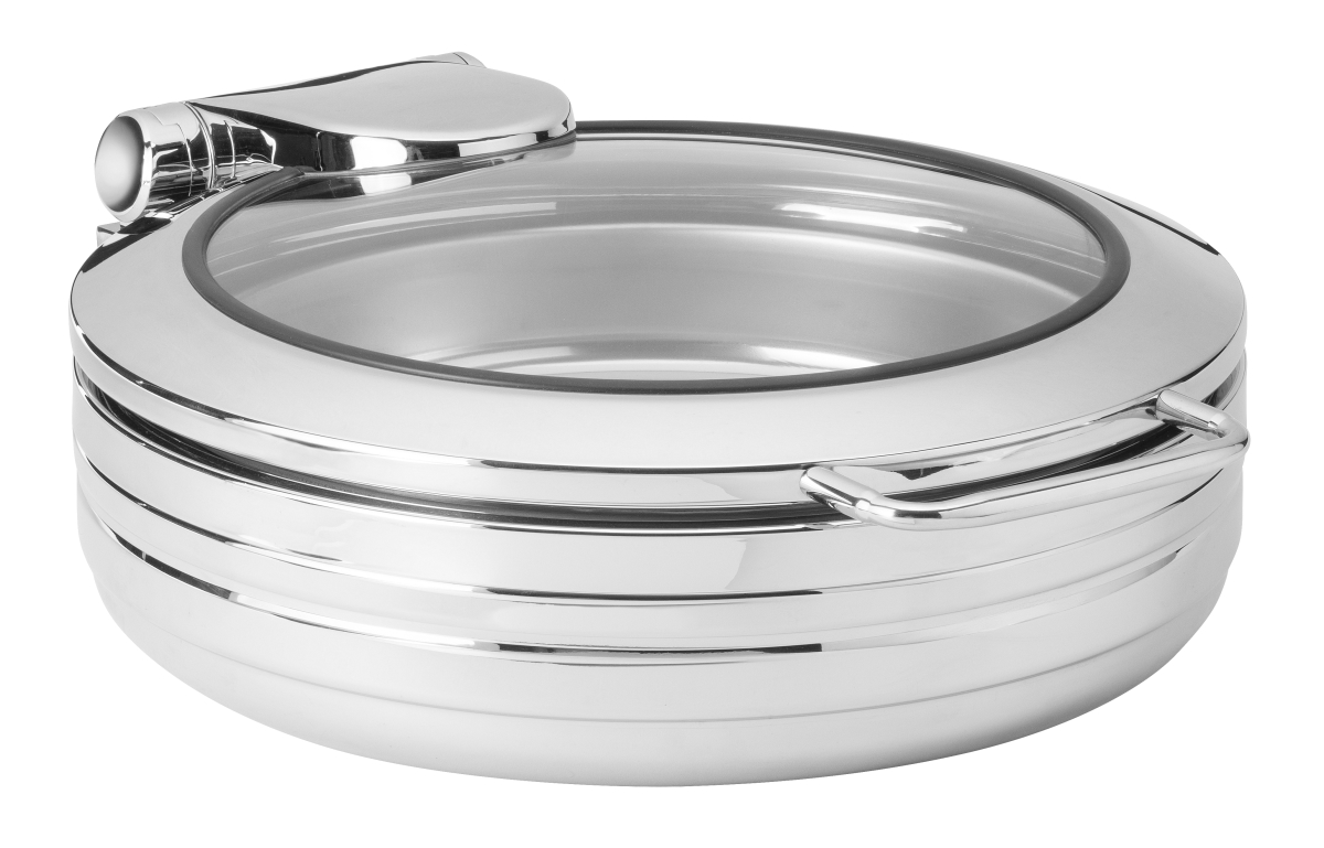 Picture of Rosseto CP403 6.34 qt. De Luxe Round Chafing Dish with See-Through Lid for Induction Use, Silver