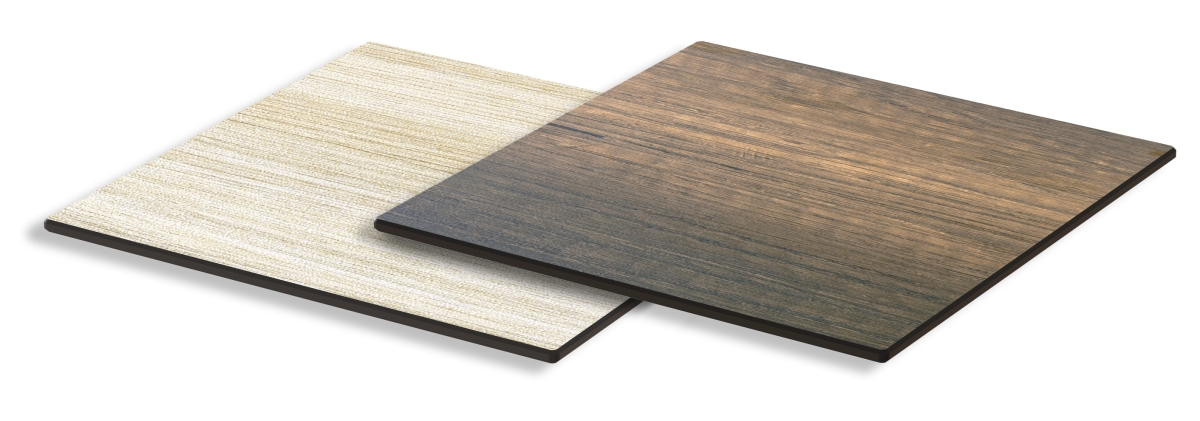 Rosseto HPL004WNW 14 in. Walnut-Natural Wood Reversible Square HPL Surface, Brown