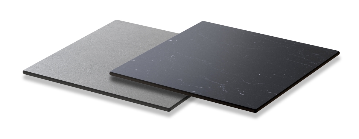 Rosseto HPL004CGBM 4 in. Concrete Marble Reversible Square HPL Surface, Black & Gray