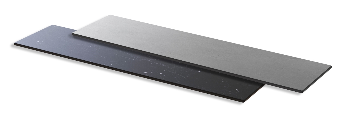 Rosseto HPL005CGBM Concrete Marble Reversible HPL Surface, Black & Gray