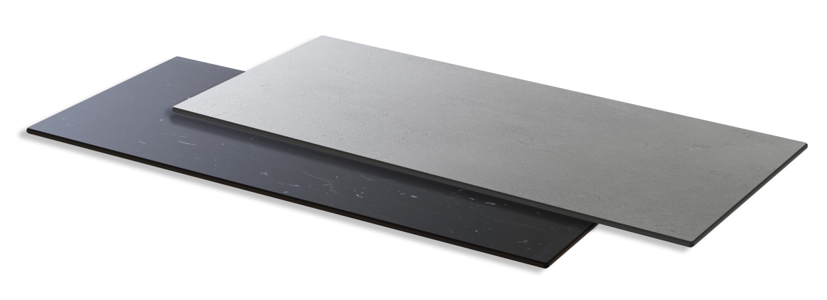 Rosseto HPL006CGBM 31.5 in. Concrete Marble Reversible HPL Surface, Black & Gray