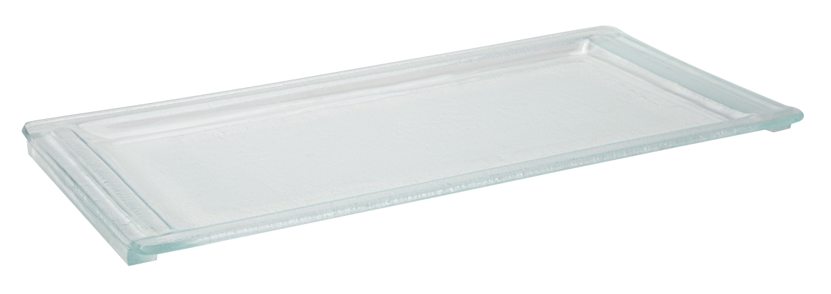 Picture of Rosseto GLS061CC Aroma Rectangle Platter with Rim, Crystal Clear - Medium