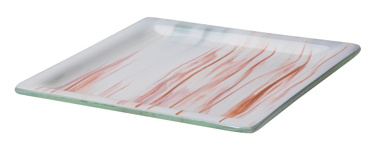 Rosseto GLS060GW Aroma Square Platter with Rim, White & Gold