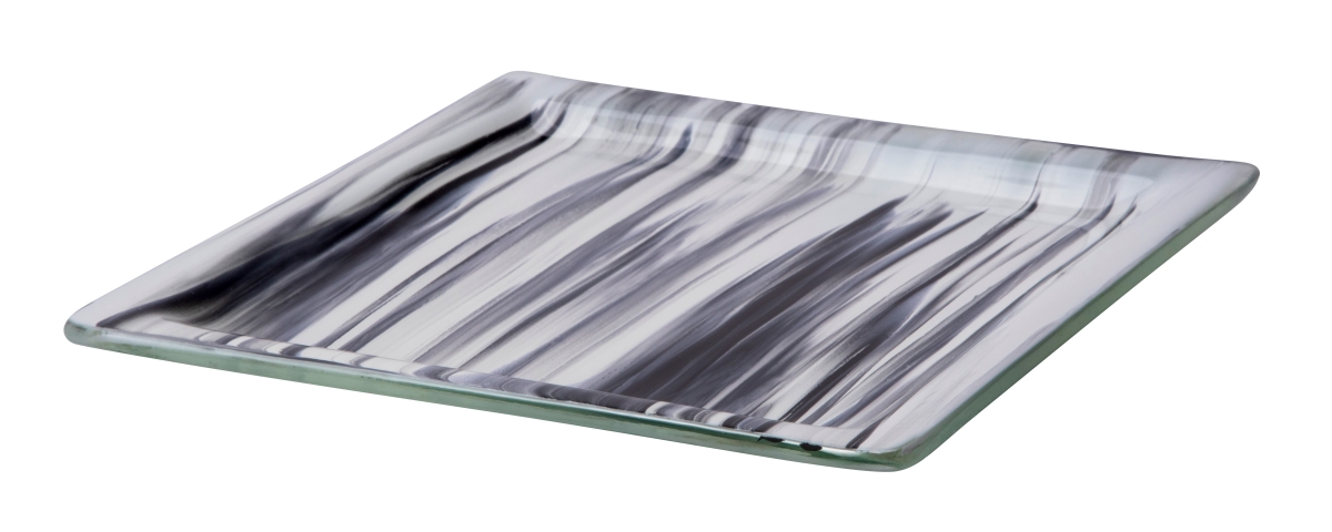 Picture of Rosseto GLS060BW Aroma Square Platter with Rim, White & Black