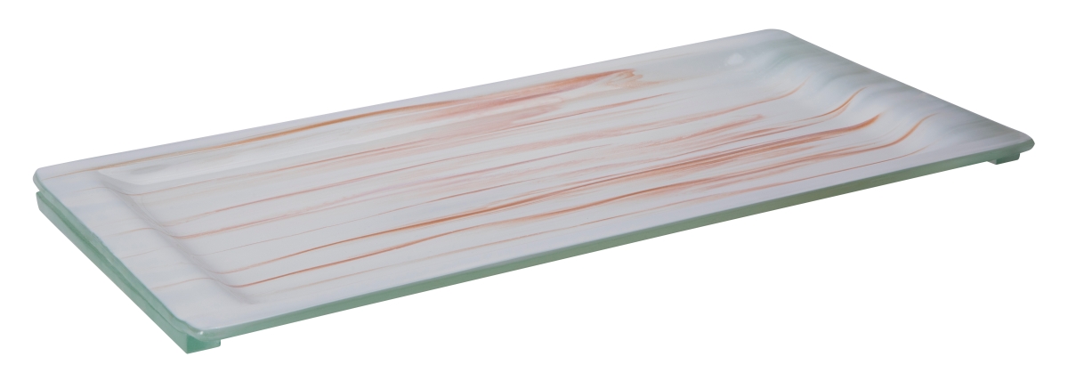Rosseto GLS061GW Aroma Rectangle Platter with Rim, White & Gold - Medium