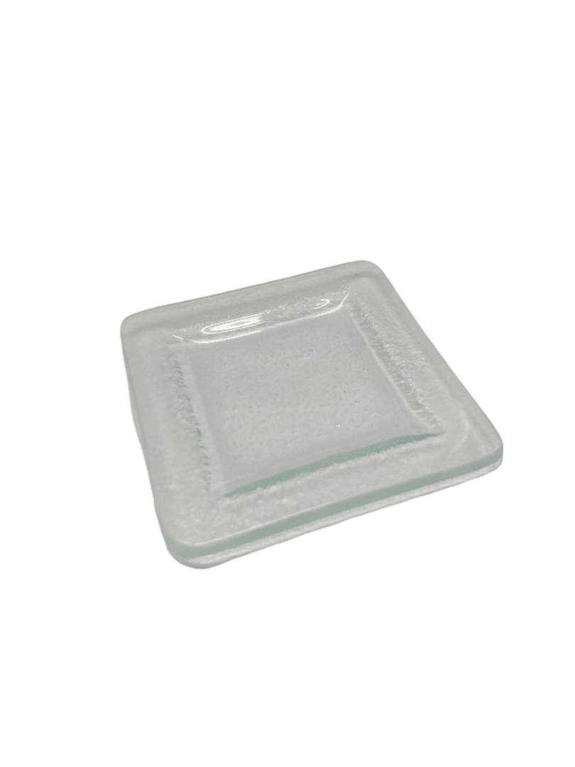 Picture of Rosseto GLS064CC Aroma Square Plate with Rim, Crystal Clear - Mini