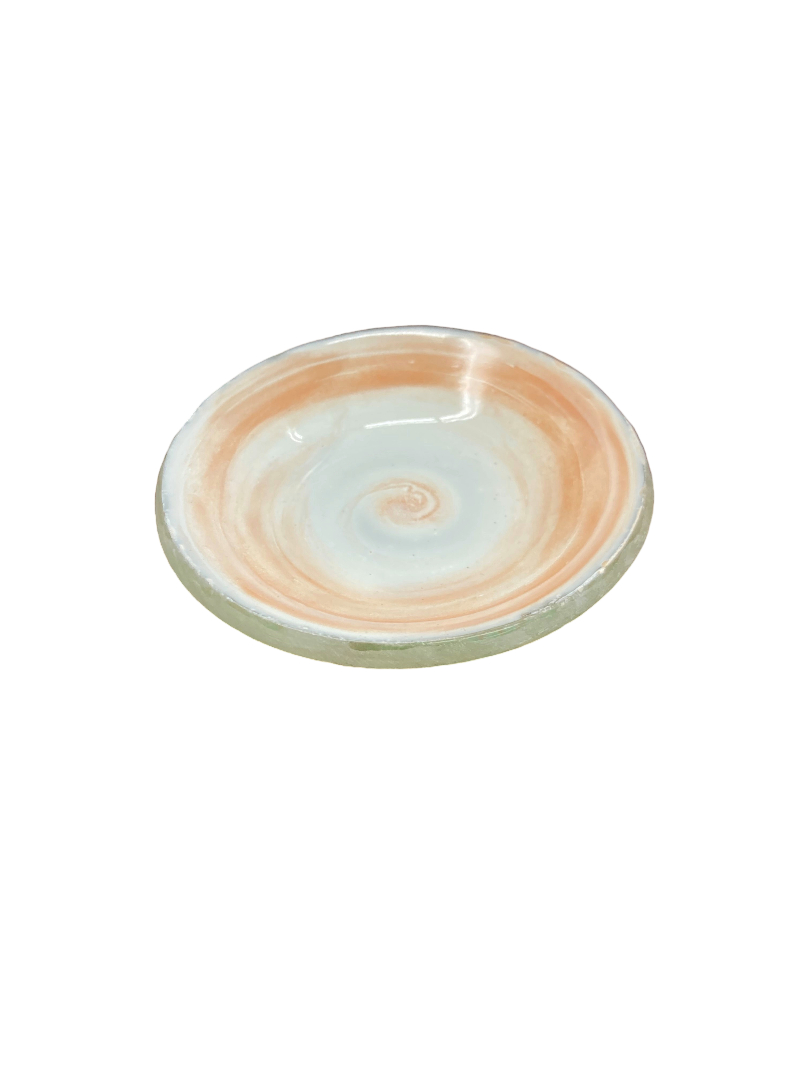 Picture of Rosseto GLS066GW Aroma Round Plate, White & Gold - Mini