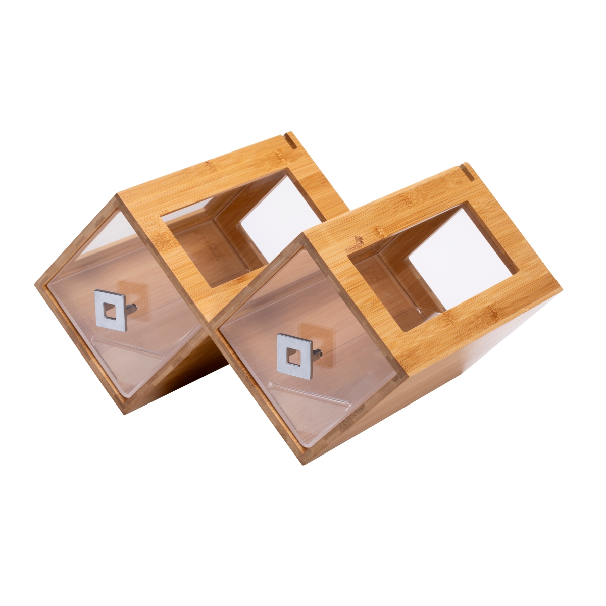 Picture of Rosseto BK200 Double Natural Bamboo Honeycomb Bakery with Clear Acrylic Drawer & Insert, Gold