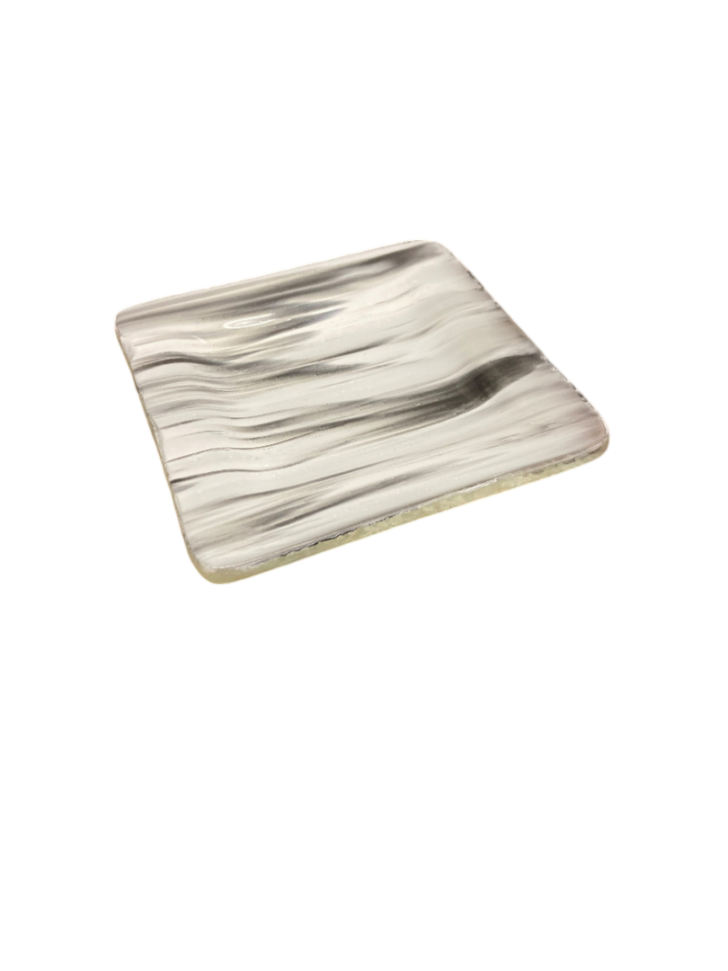 Picture of Rosseto GLS064BW Aroma Square Plate with Rim, White & Black - Mini