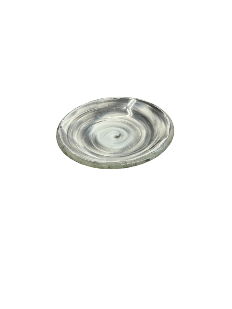 Picture of Rosseto GLS066BW Aroma Round Plate, White & Black - Mini