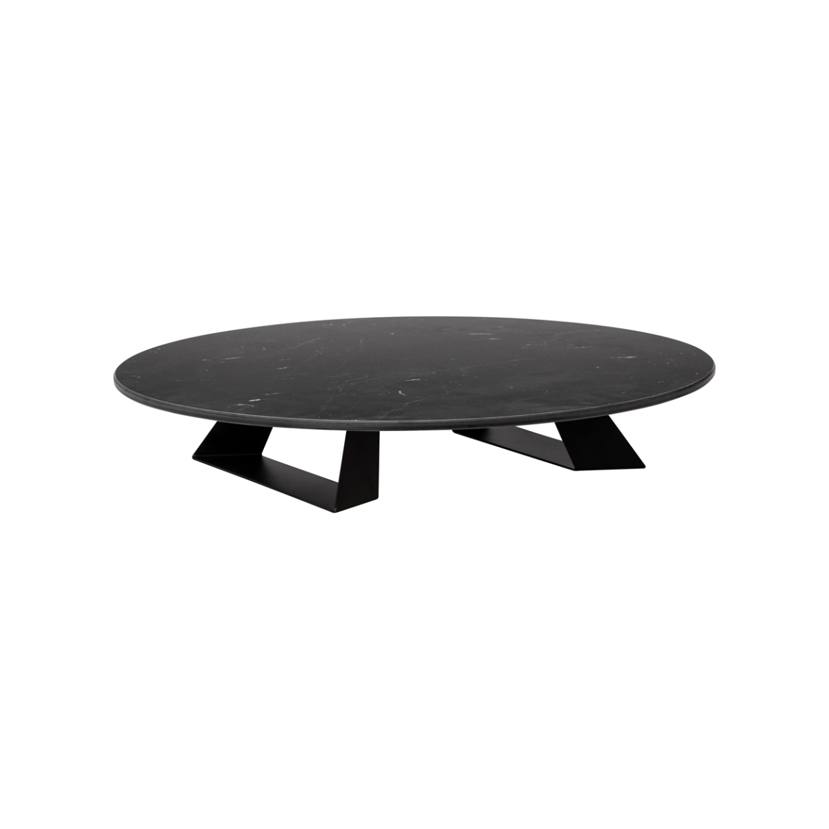 Picture of Rosseto HPLRS11 Alto 20 in. Round Black Marble HPL Riser with 3 in. Black Legs