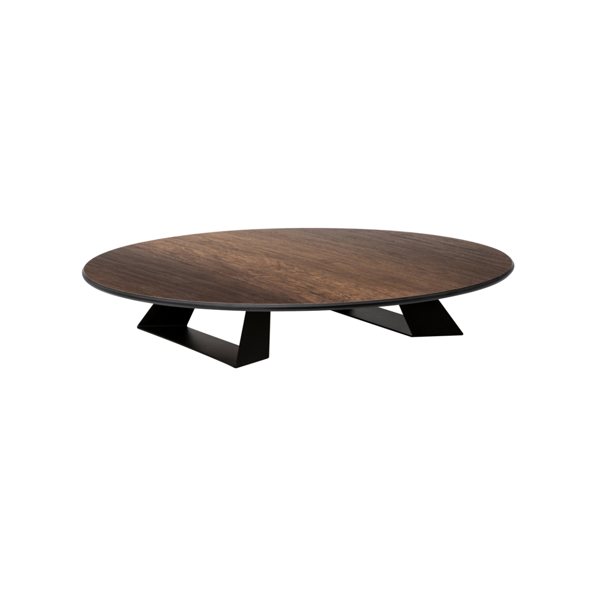 Picture of Rosseto HPLRS12 Alto 20 in. Round Walnut HPL Riser with 3 in. Black Legs