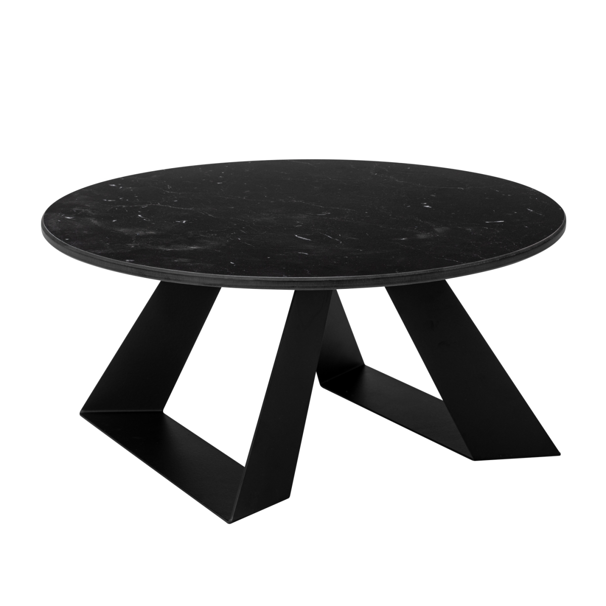 Picture of Rosseto HPLRS51 Alto 20 in. Round Black Marble HPL Riser with 6 in. Black Legs