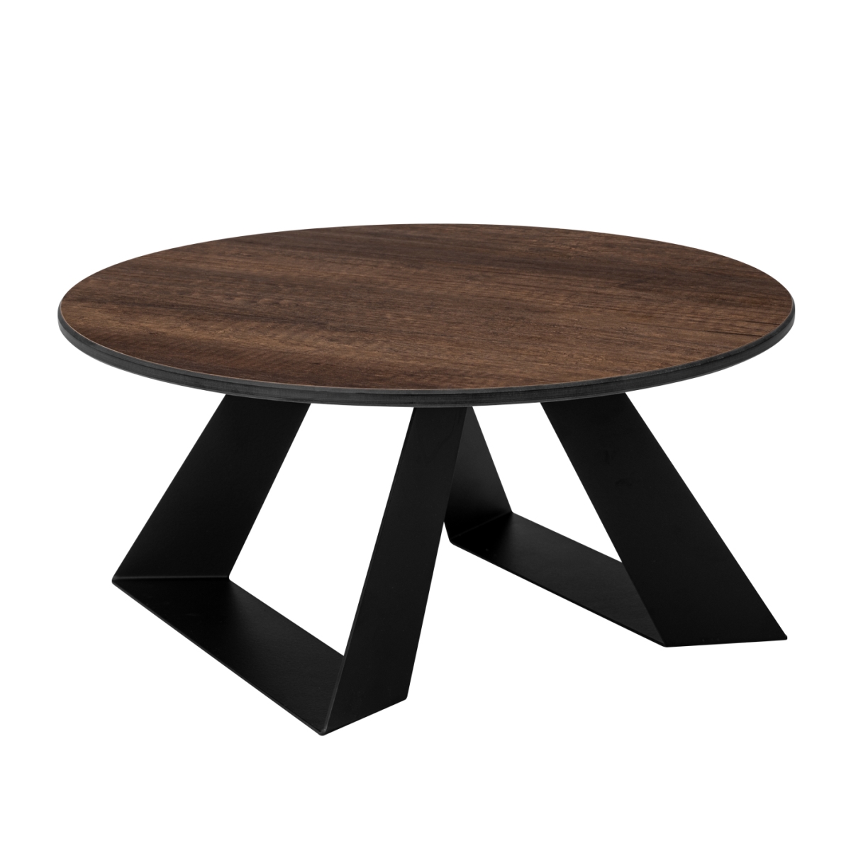 Picture of Rosseto HPLRS52 Alto 20 in. Round Walnut HPL Riser with 6 in. Black Legs