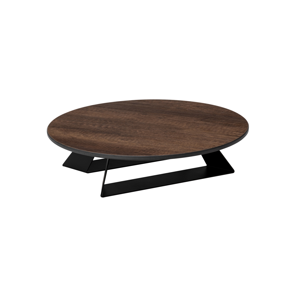Picture of Rosseto HPLRS16 Alto 14 in. Round Walnut HPL Riser with 3 in. Black Legs