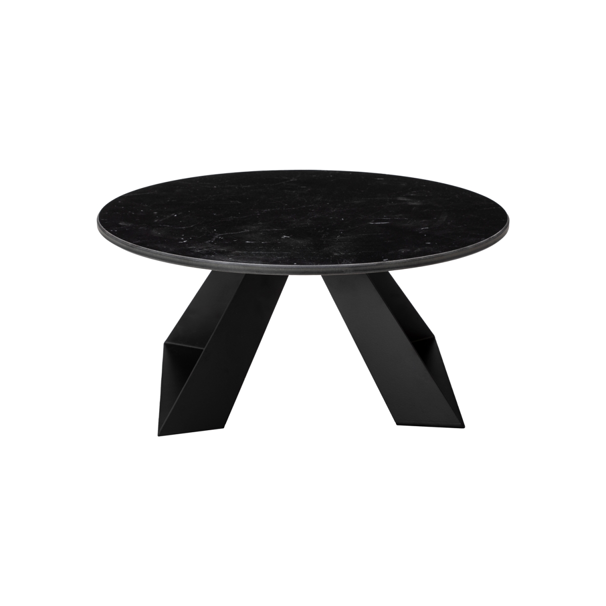 Picture of Rosseto HPLRS55 Alto 14 in. Round Black Marble HPL Riser with 6 in. Black Legs