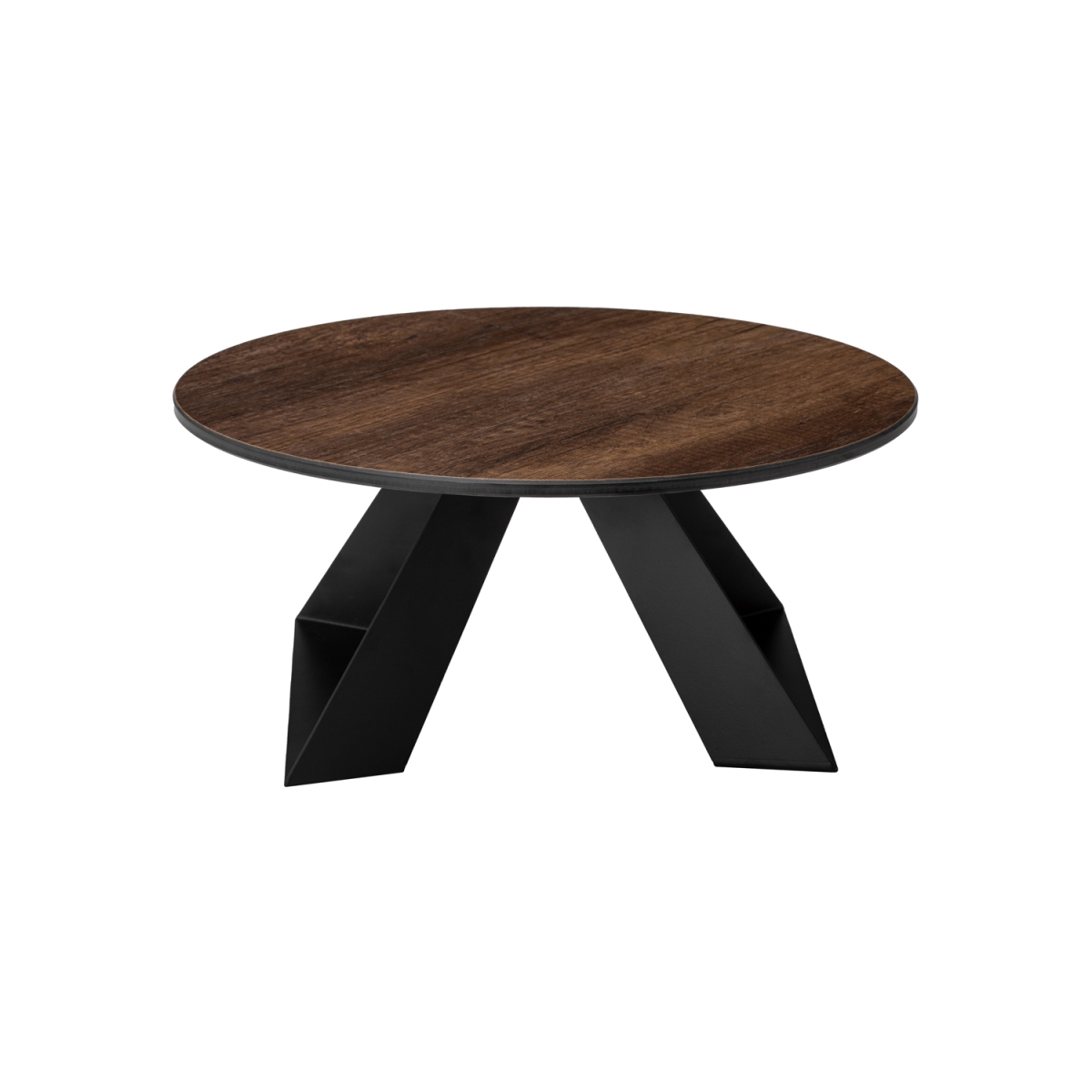 Picture of Rosseto HPLRS56 Alto 14 in. Round Walnut HPL Riser with 6 in. Black Legs