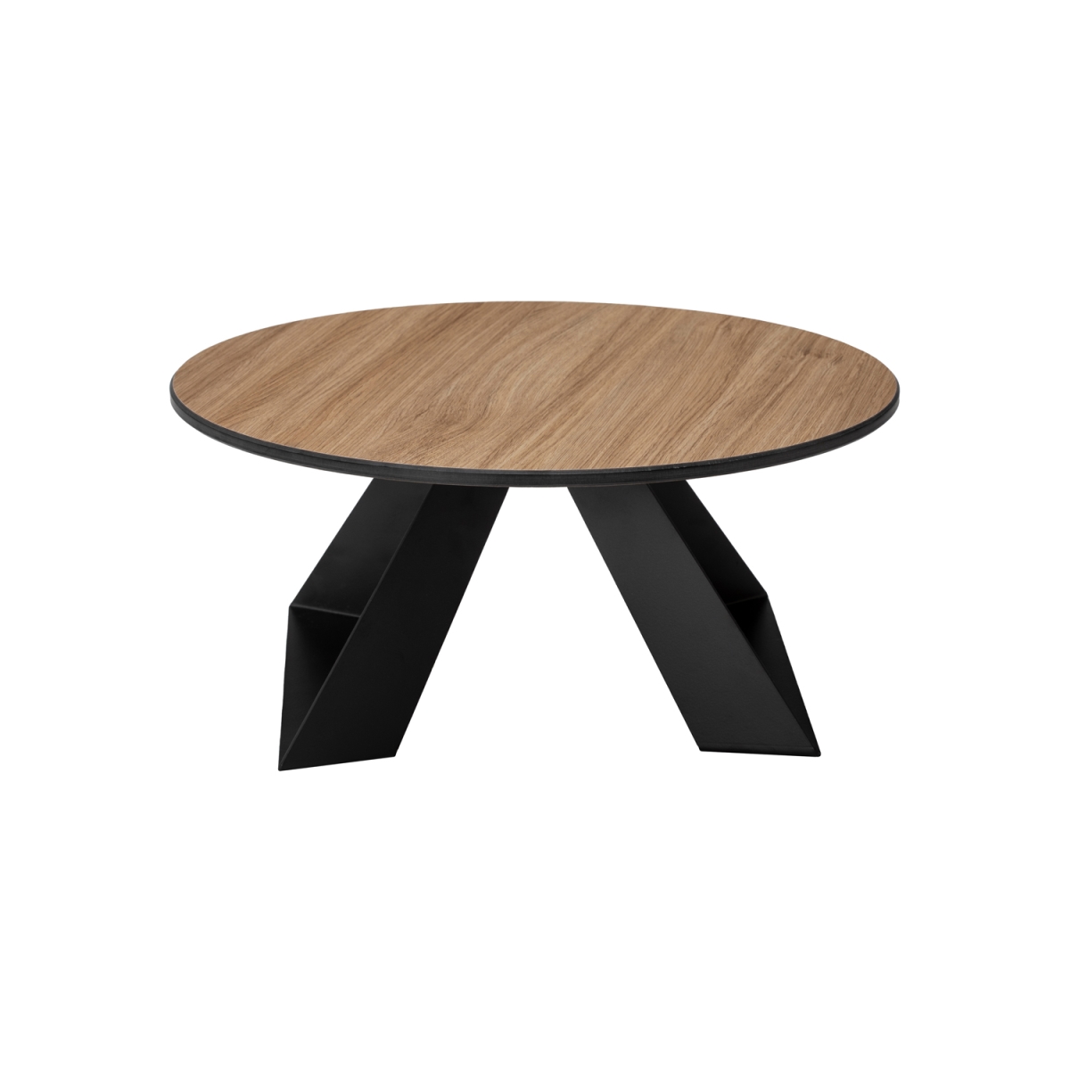 Picture of Rosseto HPLRS57 Alto 14 in. Round Natural Wood HPL Riser with 6 in. Black Legs