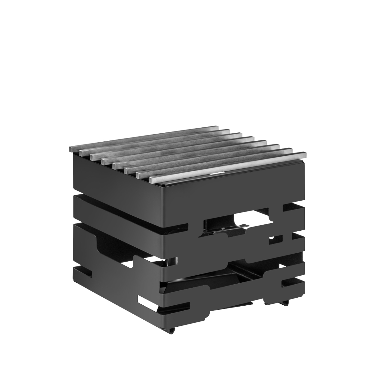 Picture of Rosseto SK091 Multi-Chef 10 in. Black Matte Warmer with Grill, Fuel Holder & Burner Stand