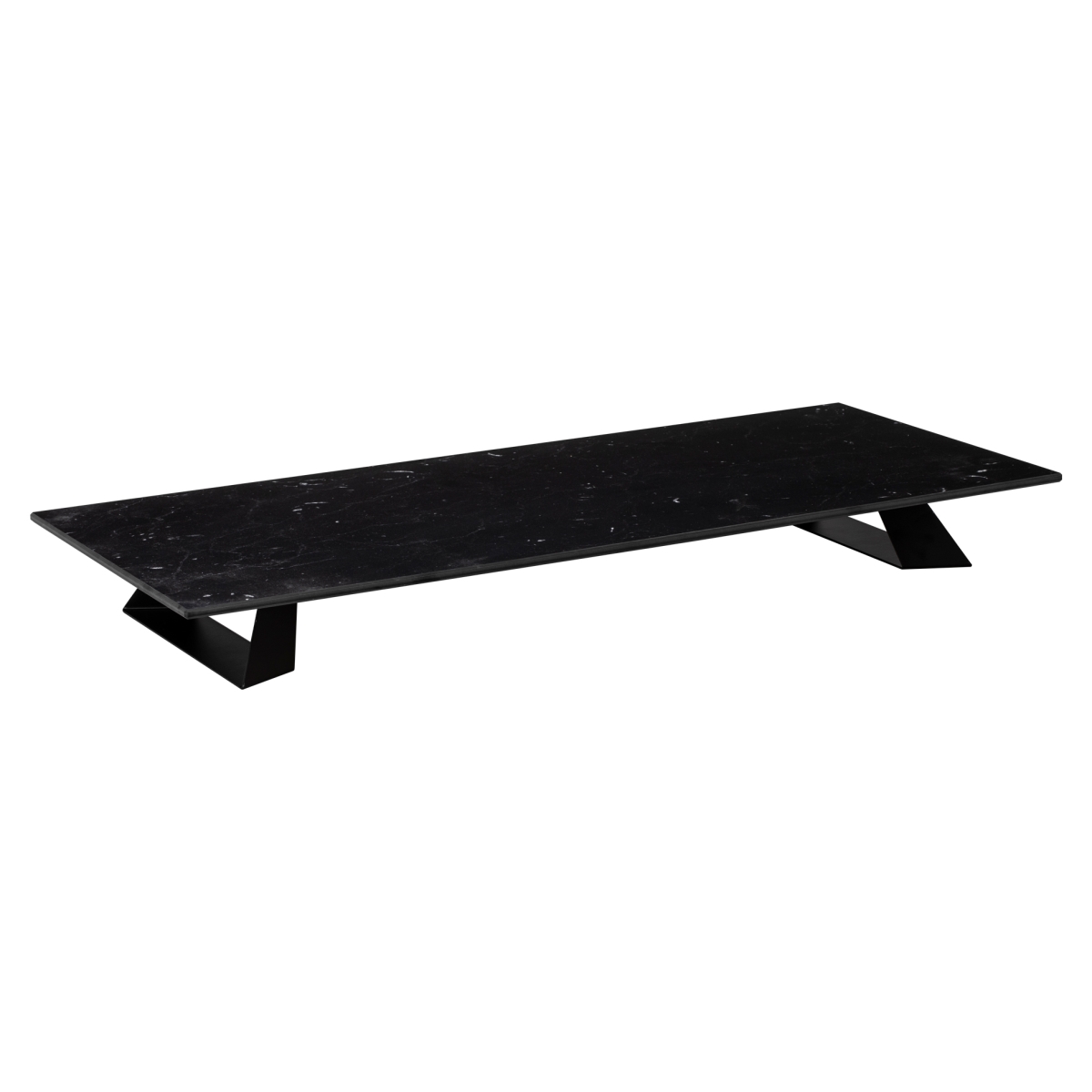 Picture of Rosseto HPLRS19 Alto Wide Rectangle Black Marble HPL Riser with 3 in. Black Legs
