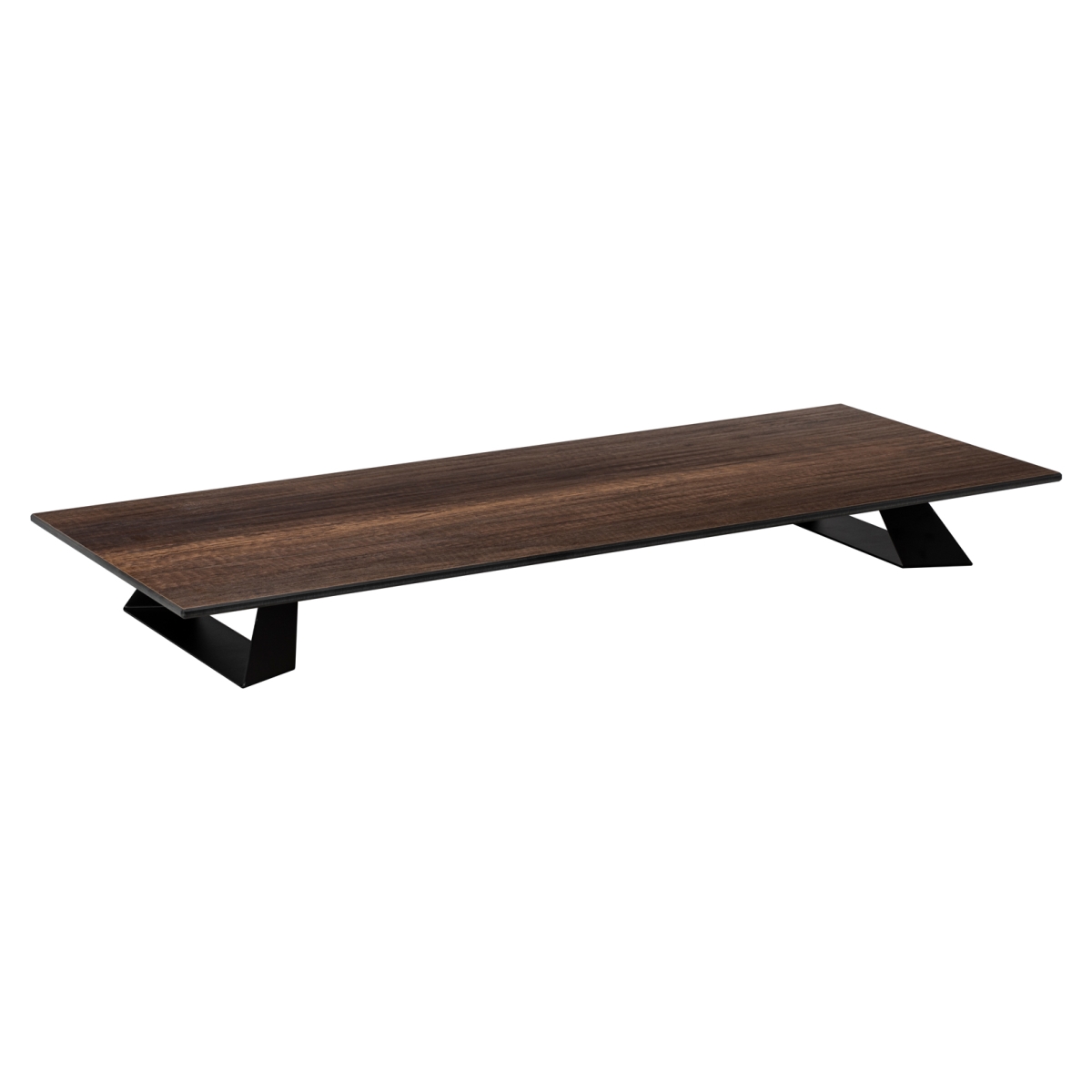 Picture of Rosseto HPLRS20 Alto Wide Rectangle Walnut HPL Riser with 3 in. Black Legs