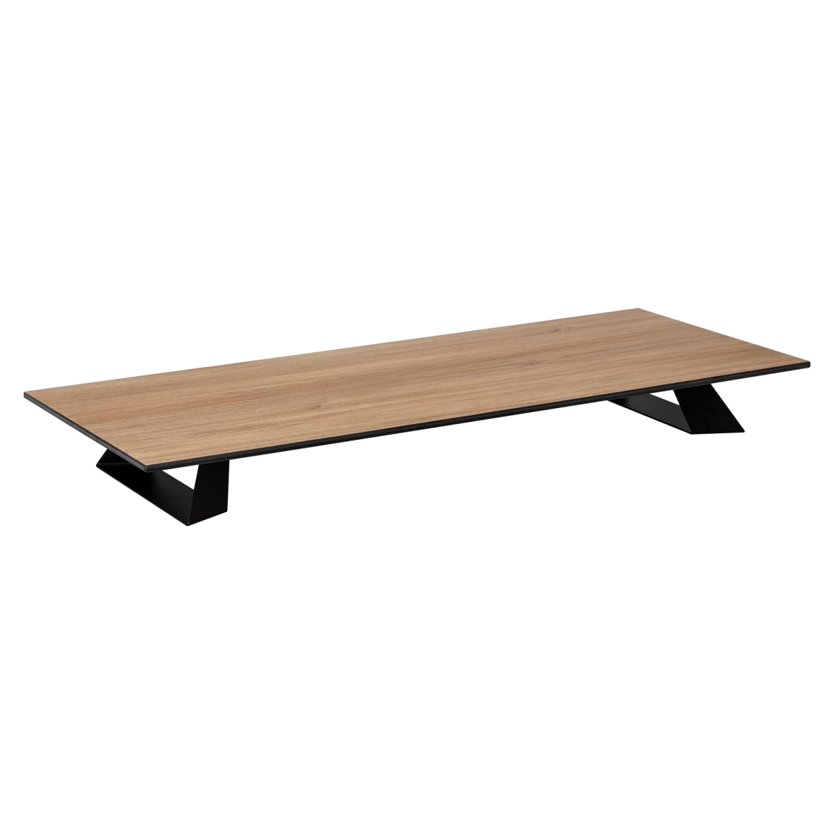 Picture of Rosseto HPLRS21 Alto Wide Rectangle Natural Wood HPL Riser with 3 in. Black Legs
