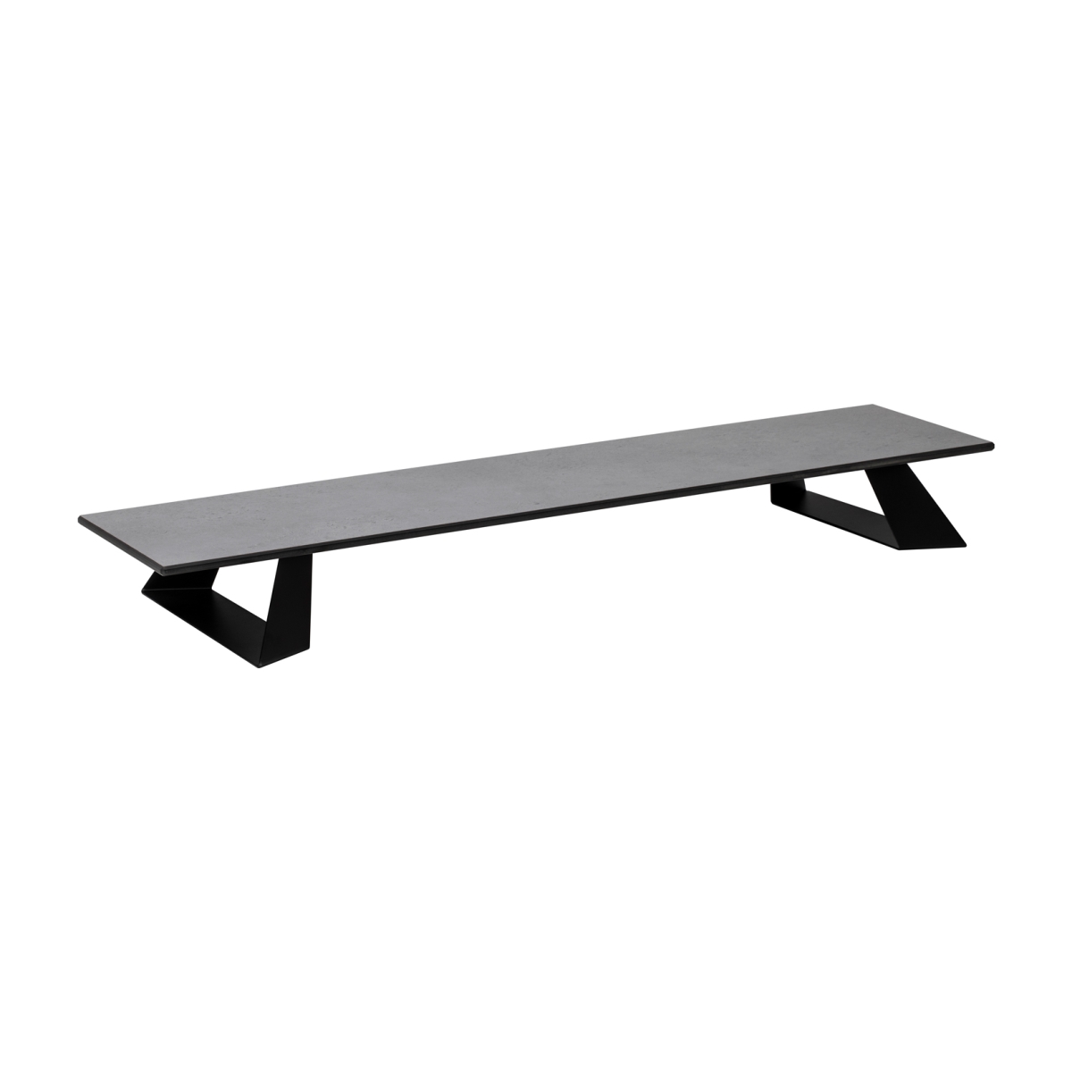 Picture of Rosseto HPLRS22 Alto Narrow Rectangle Concrete Gray HPL Riser with 3 in. Black Legs