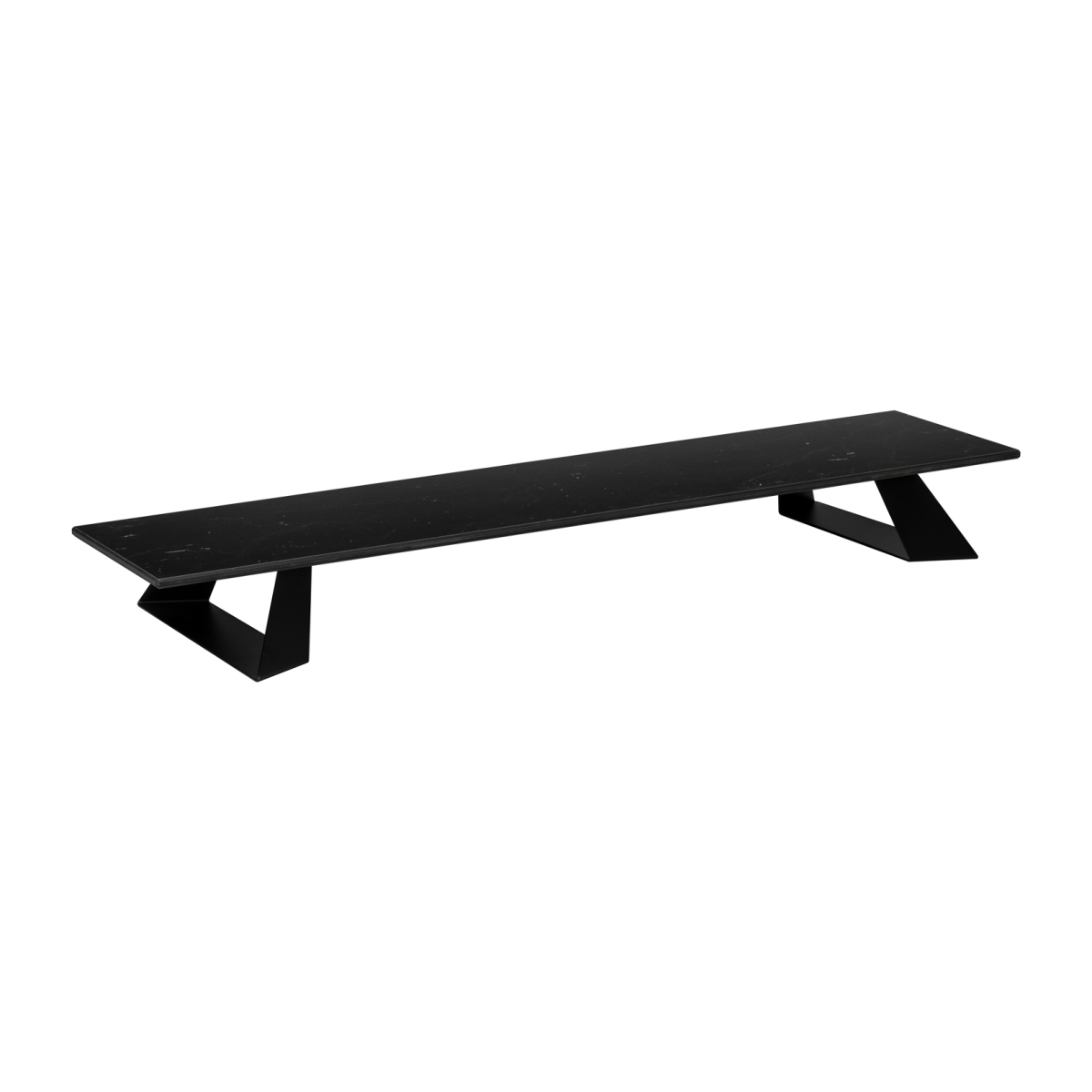 Picture of Rosseto HPLRS23 Alto Narrow Rectangle Black Marble HPL Riser with 3 in. Black Legs
