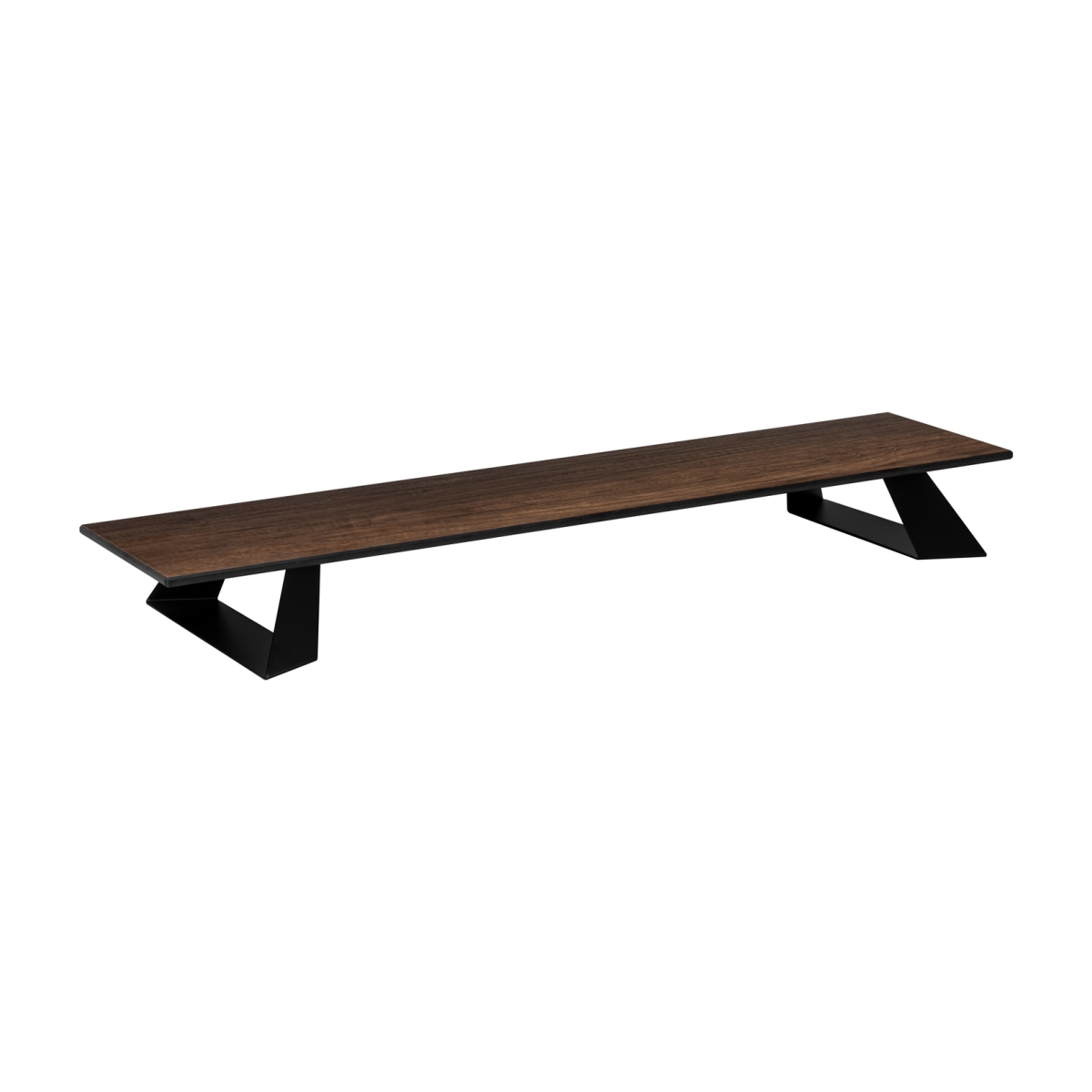 Picture of Rosseto HPLRS24 Alto Narrow Rectangle Walnut HPL Riser with 3 in. Black Legs