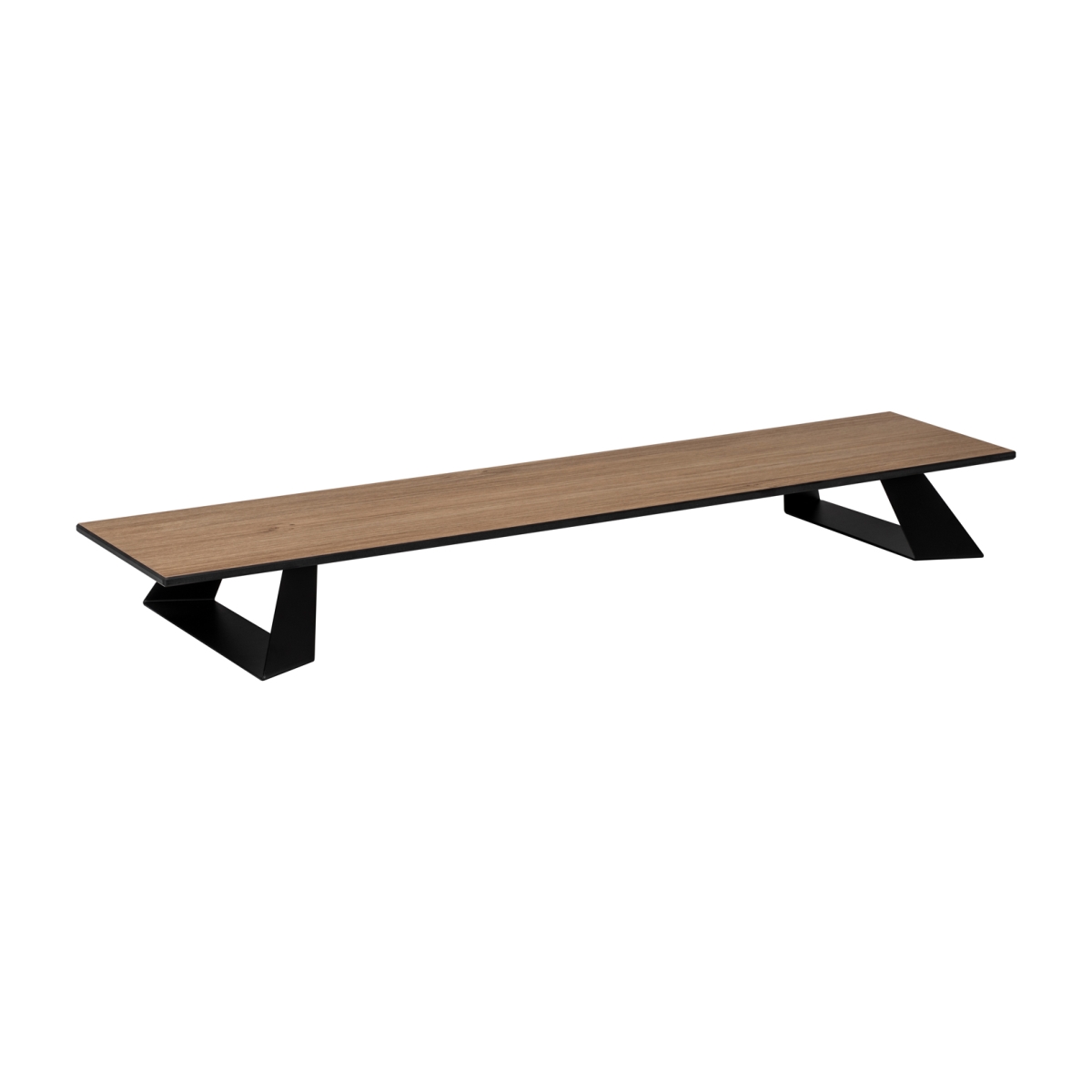 Picture of Rosseto HPLRS25 Alto Narrow Rectangle Natural Wood HPL Riser with 3 in. Black Legs