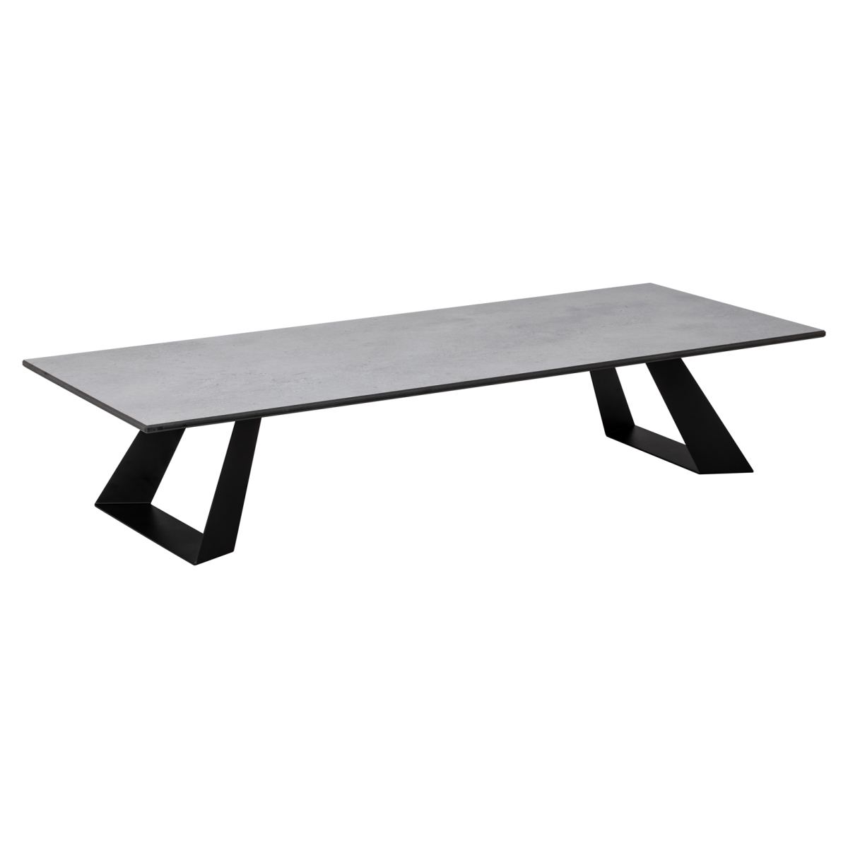 Picture of Rosseto HPLRS58 Alto Wide Rectangle Concrete Gray HPL Riser with 6 in. Black Legs