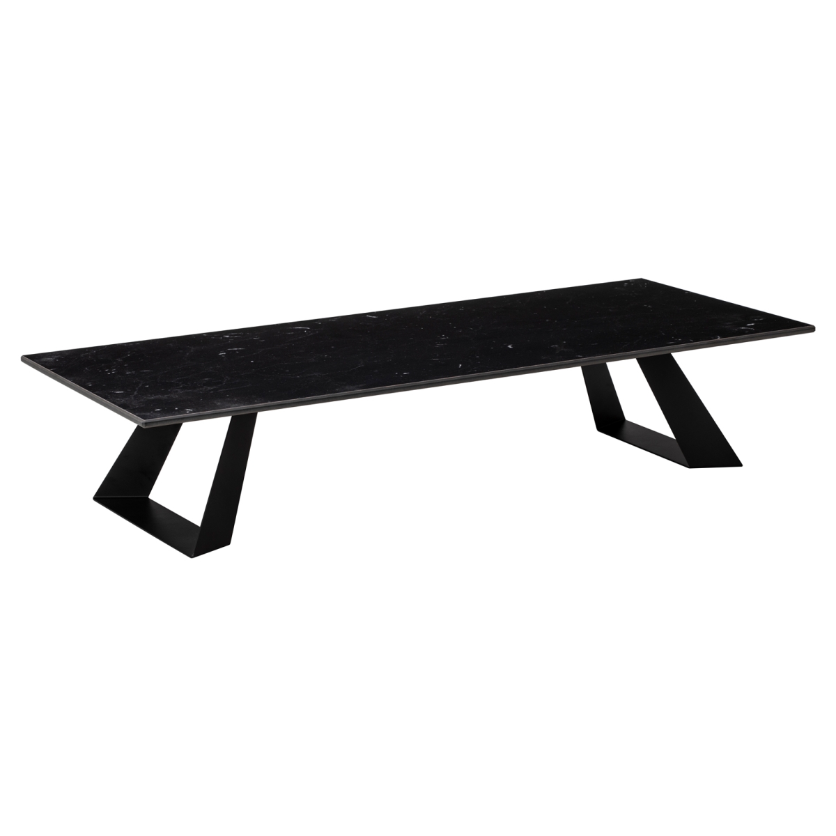 Picture of Rosseto HPLRS59 Alto Wide Rectangle Black Marble HPL Riser with 6 in. Black Legs