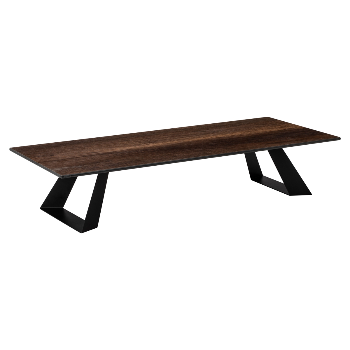Picture of Rosseto HPLRS60 Alto Wide Rectangle Walnut HPL Riser with 6 in. Black Legs