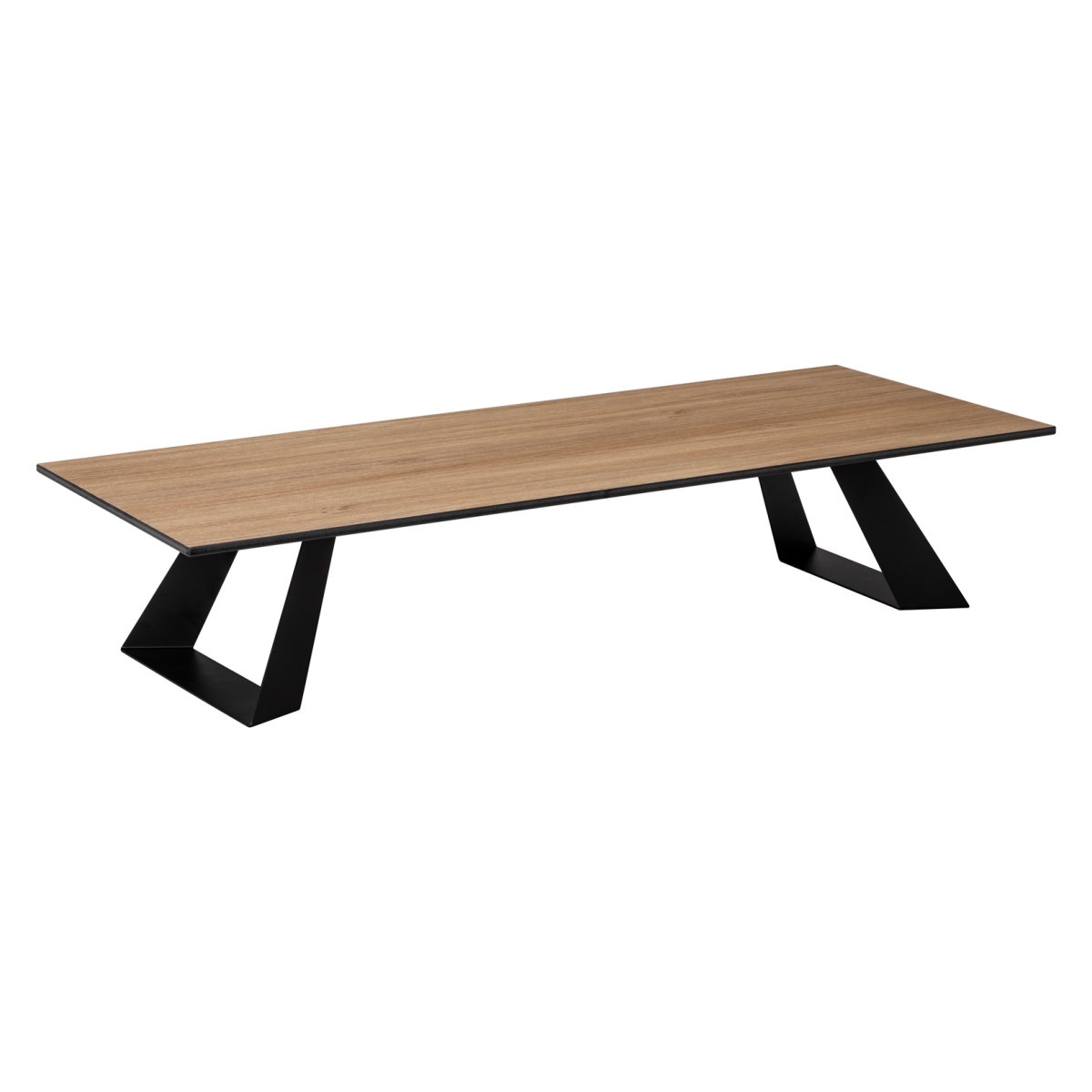 Picture of Rosseto HPLRS61 Alto Wide Rectangle Natural Wood HPL Riser with 6 in. Black Legs